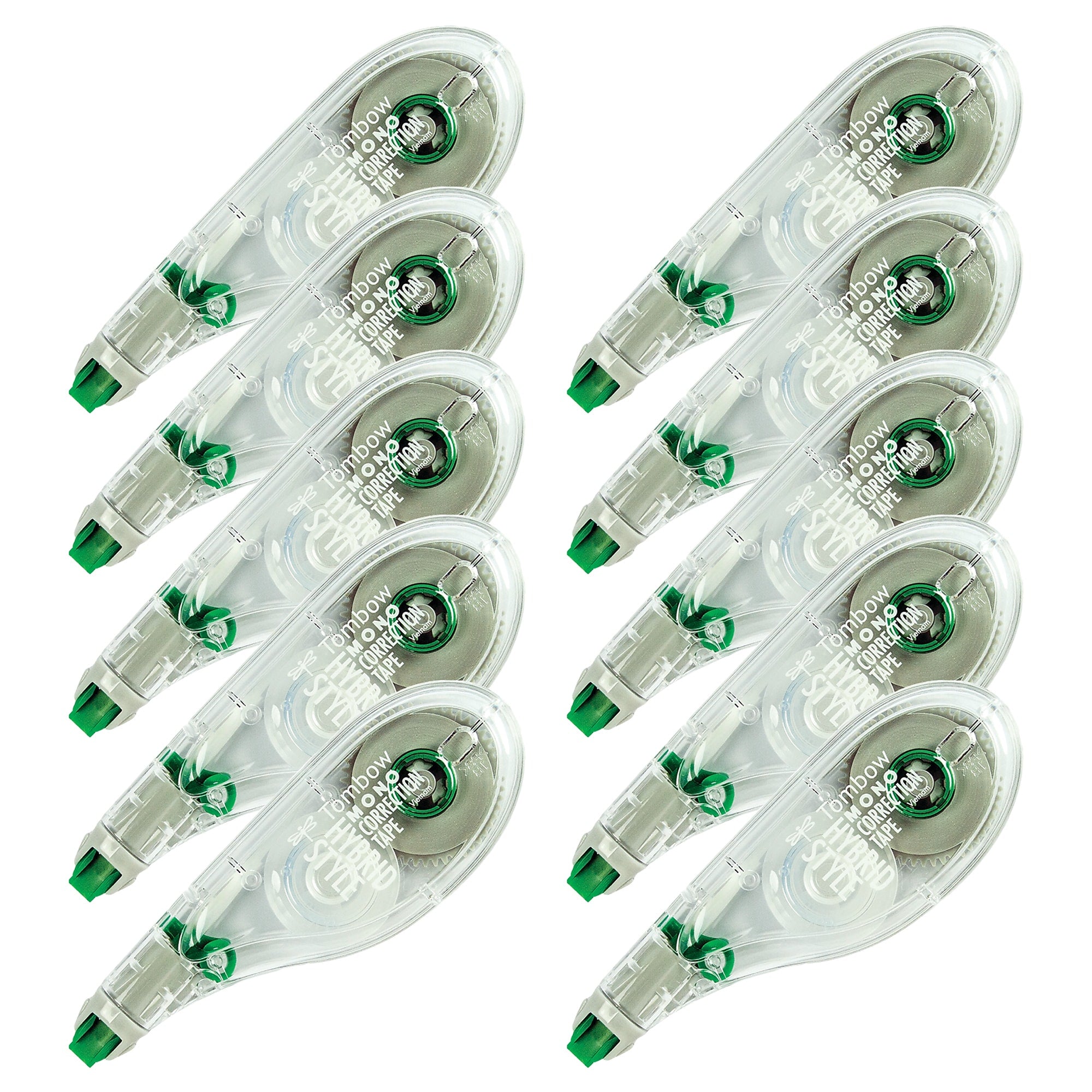 Tombow MONO Hybrid Style Correction Tape, White, 10/Pack