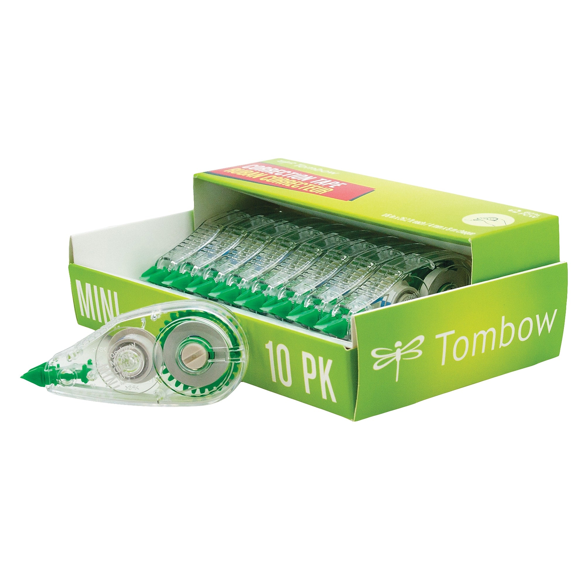 Tombow MONO Mini Correction Tape, White, 10/Pack
