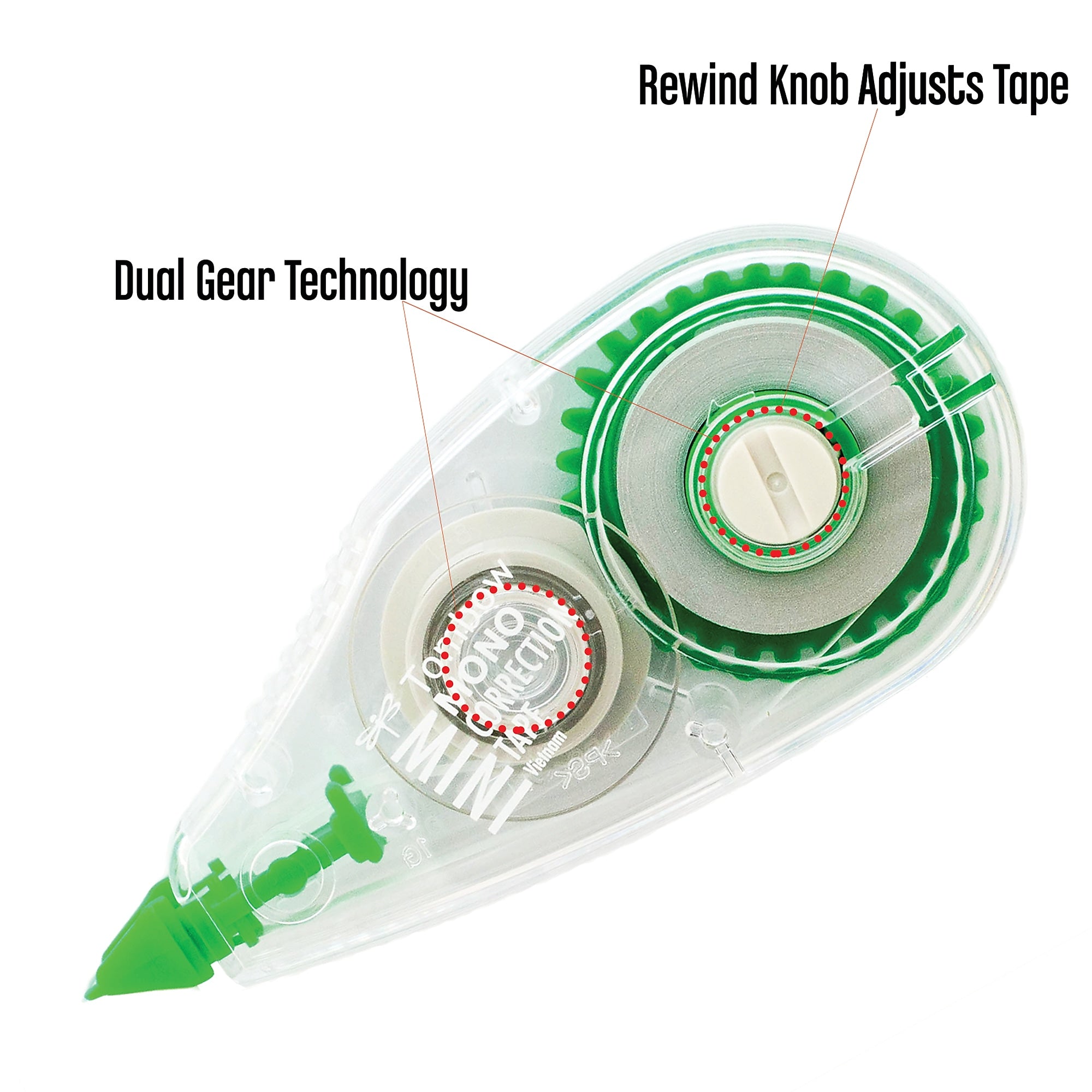 Tombow MONO Mini Correction Tape, White, 10/Pack