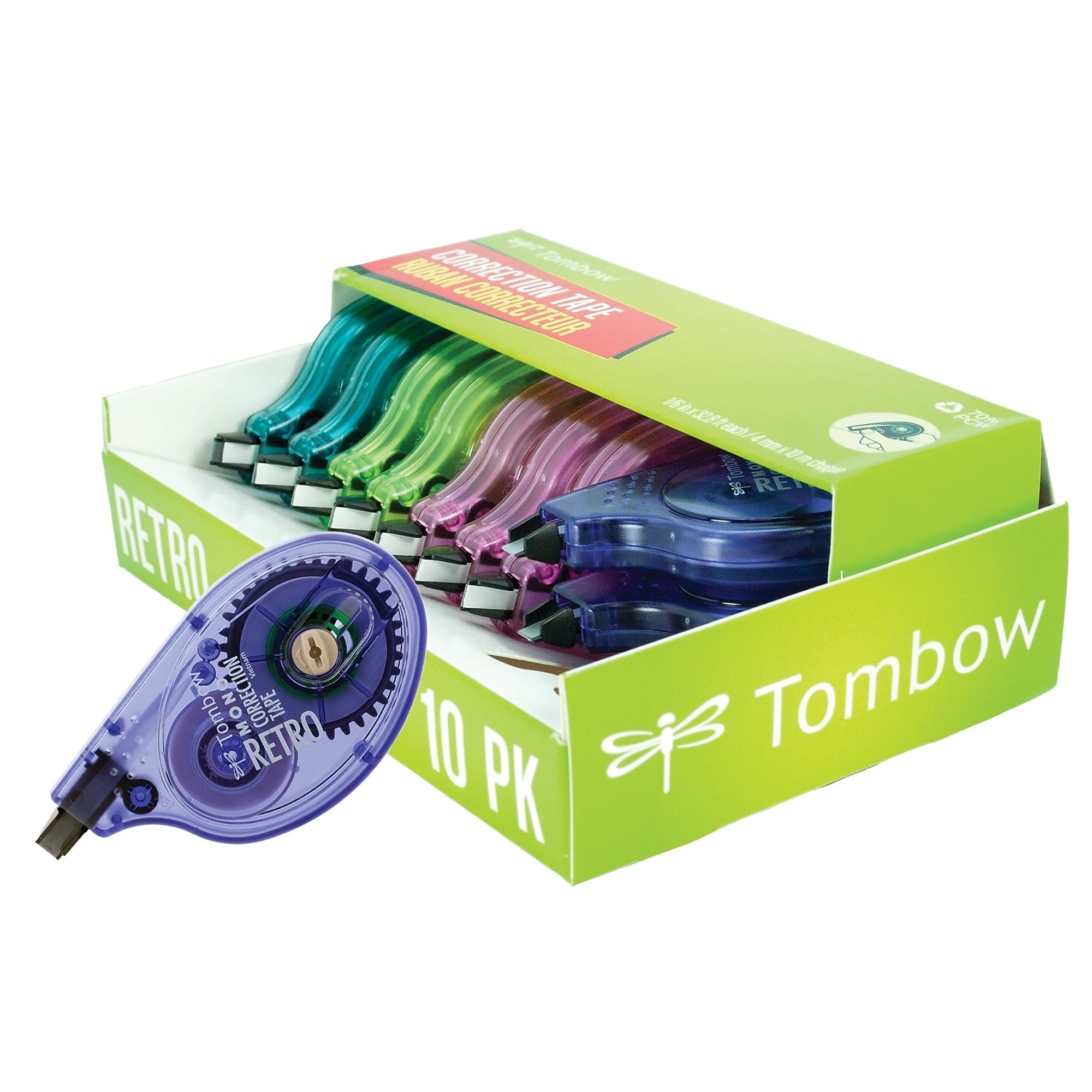 Tombow MONO Retro Correction Tape, White, 10/Pack