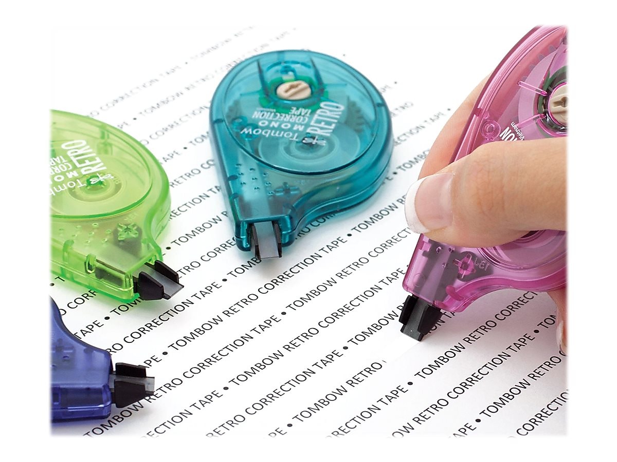 Tombow MONO Retro Correction Tape, White, 4/Pack