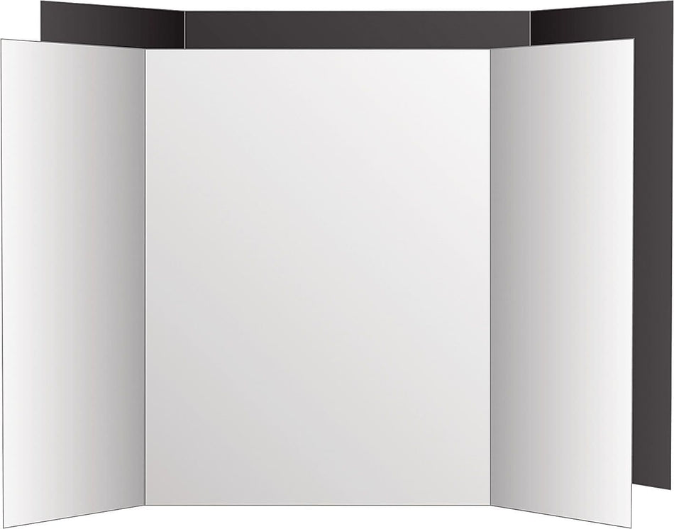 Too Cool Tri-Fold Poster Board, 28 x 40, White/White 12/Pk