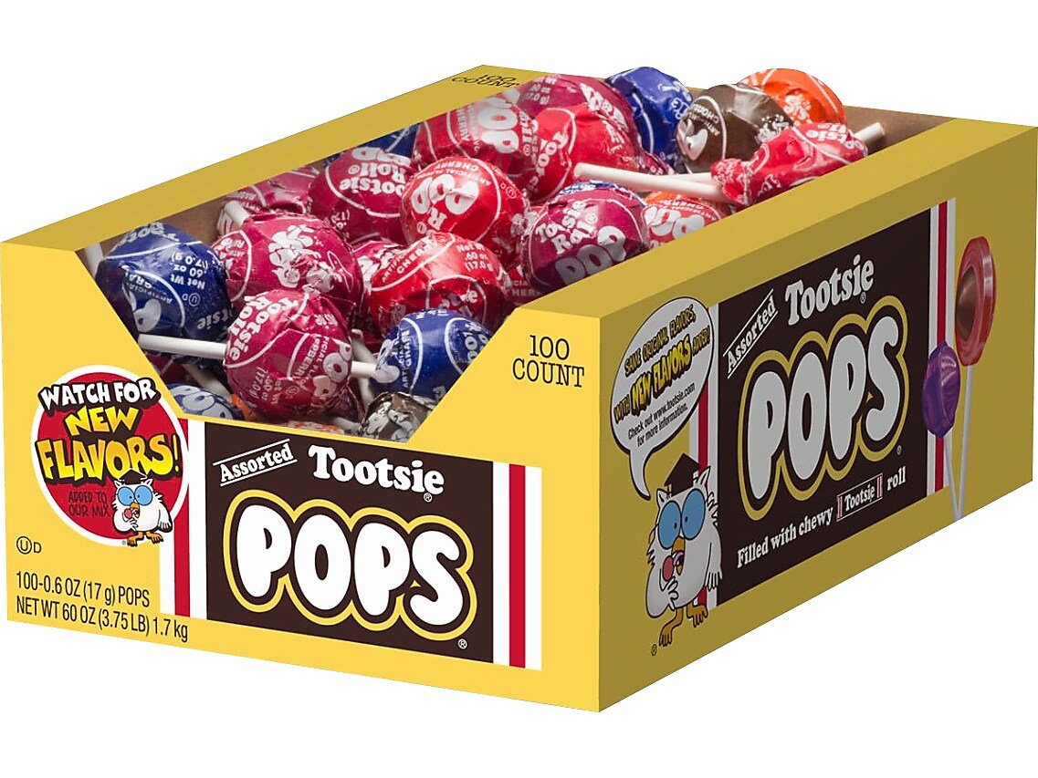 Tootsie Roll Pops Lollipops, Assorted Flavors, 60 oz., 100 Pieces