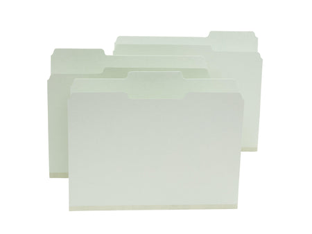 Top Tab Pressboard File Folders, Letter Size, Light Green