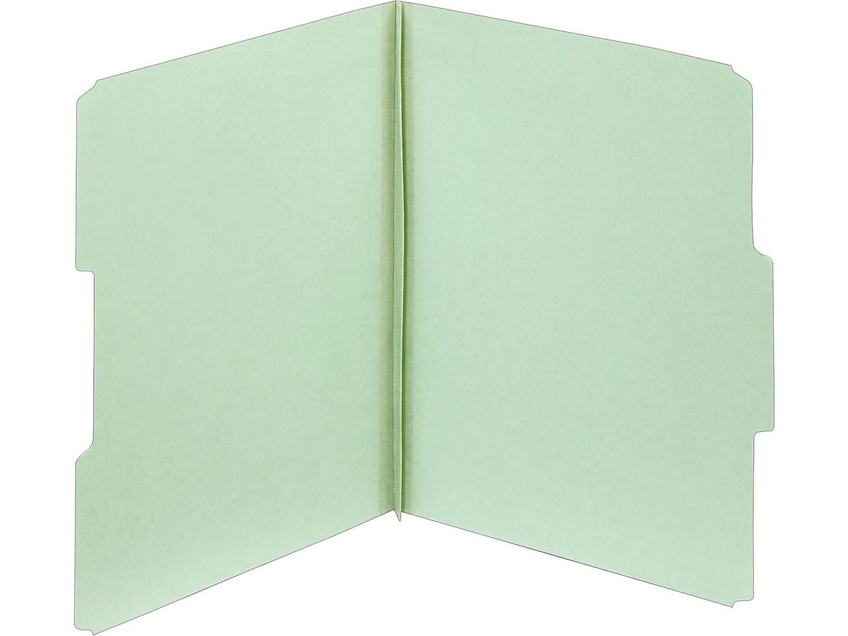 Top Tab Pressboard File Folders, Letter Size, Light Green