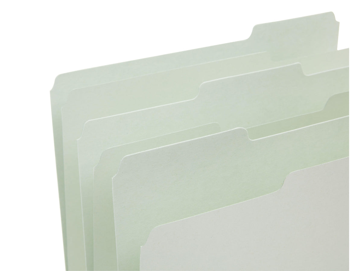 Top Tab Pressboard File Folders, Letter Size, Light Green