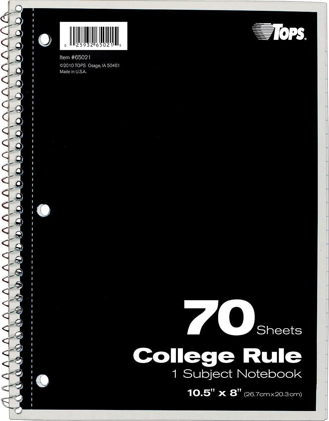 TOPS 1-Subject Notebook, 8