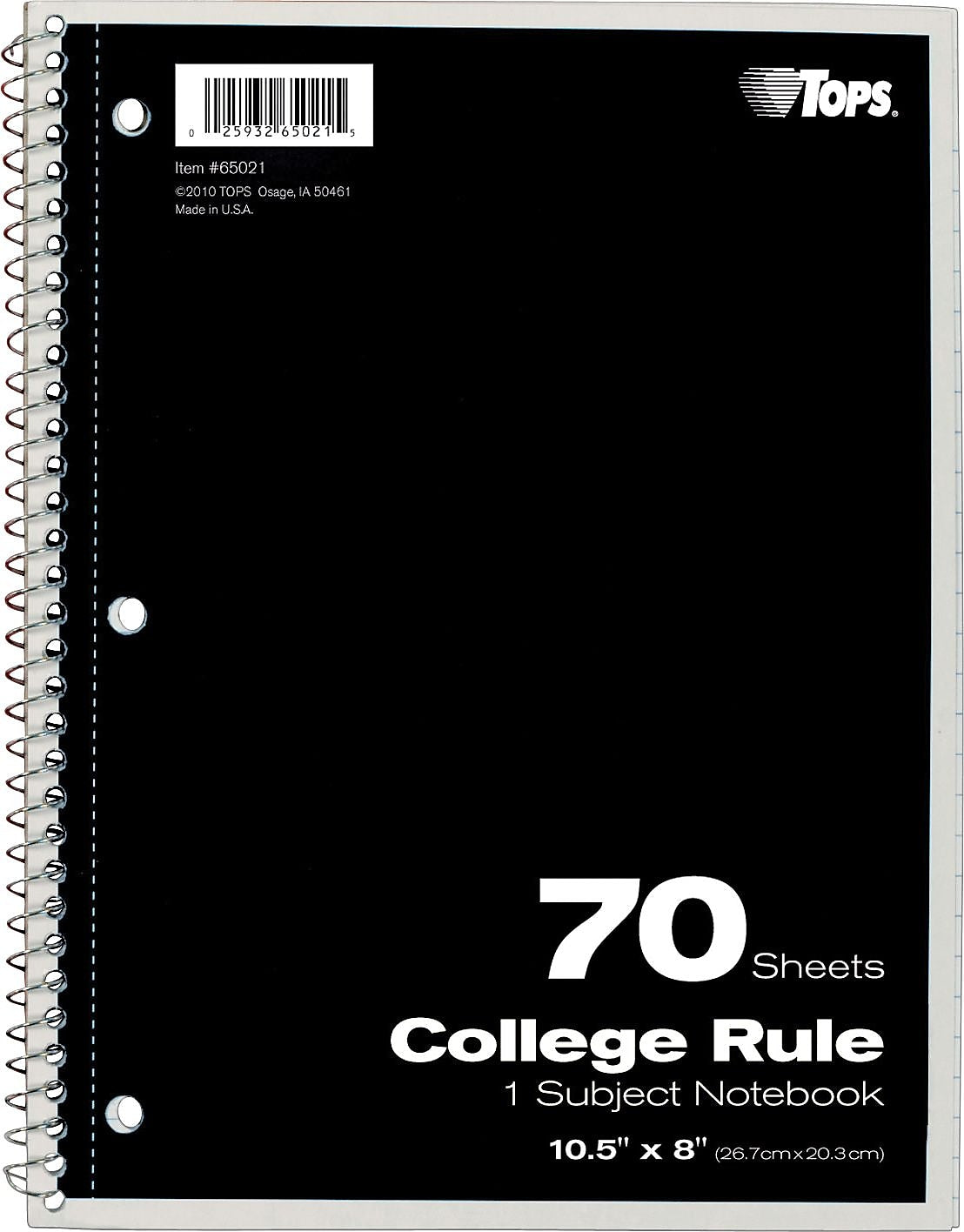 TOPS 1-Subject Notebook, 8