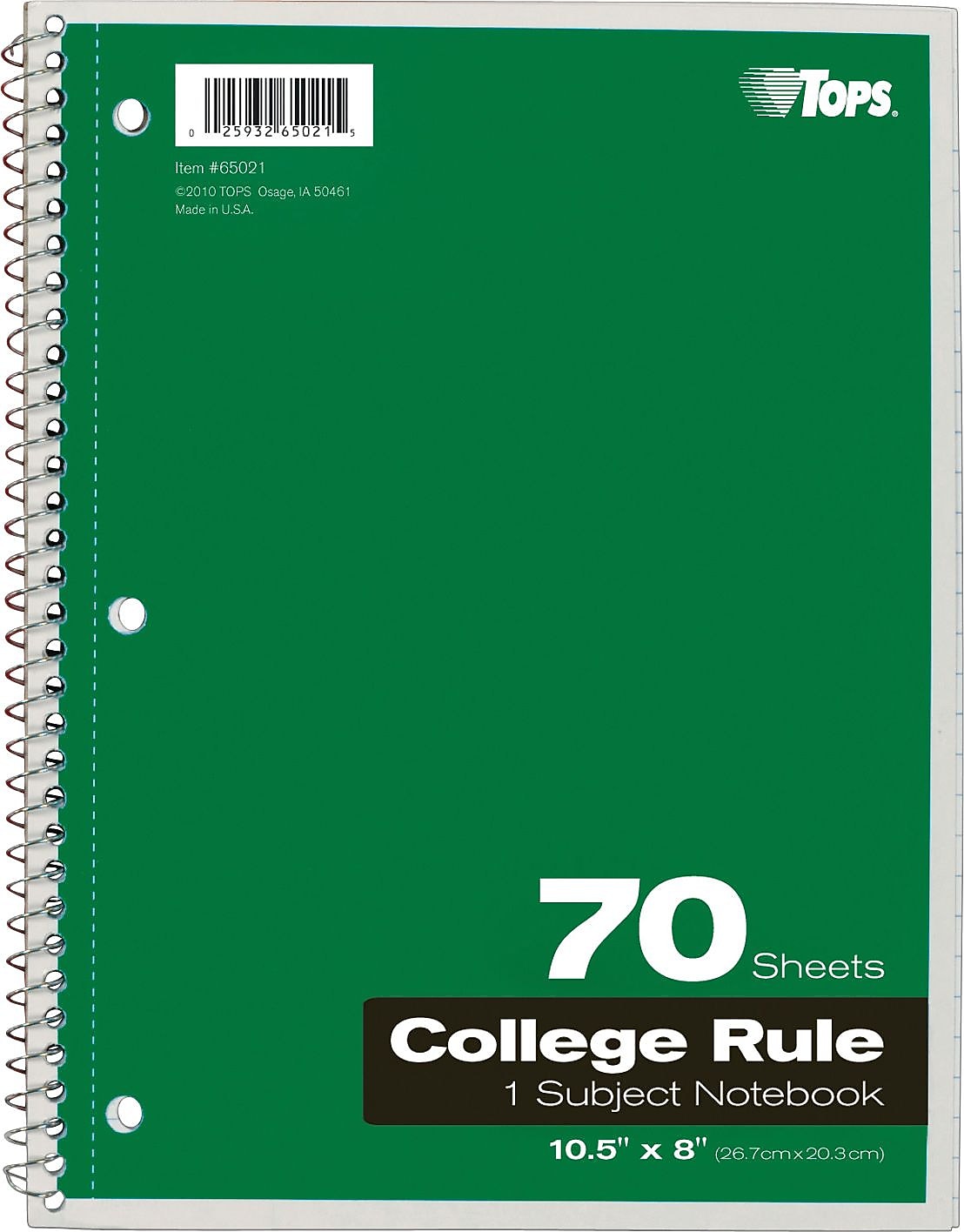 TOPS 1-Subject Notebook, 8