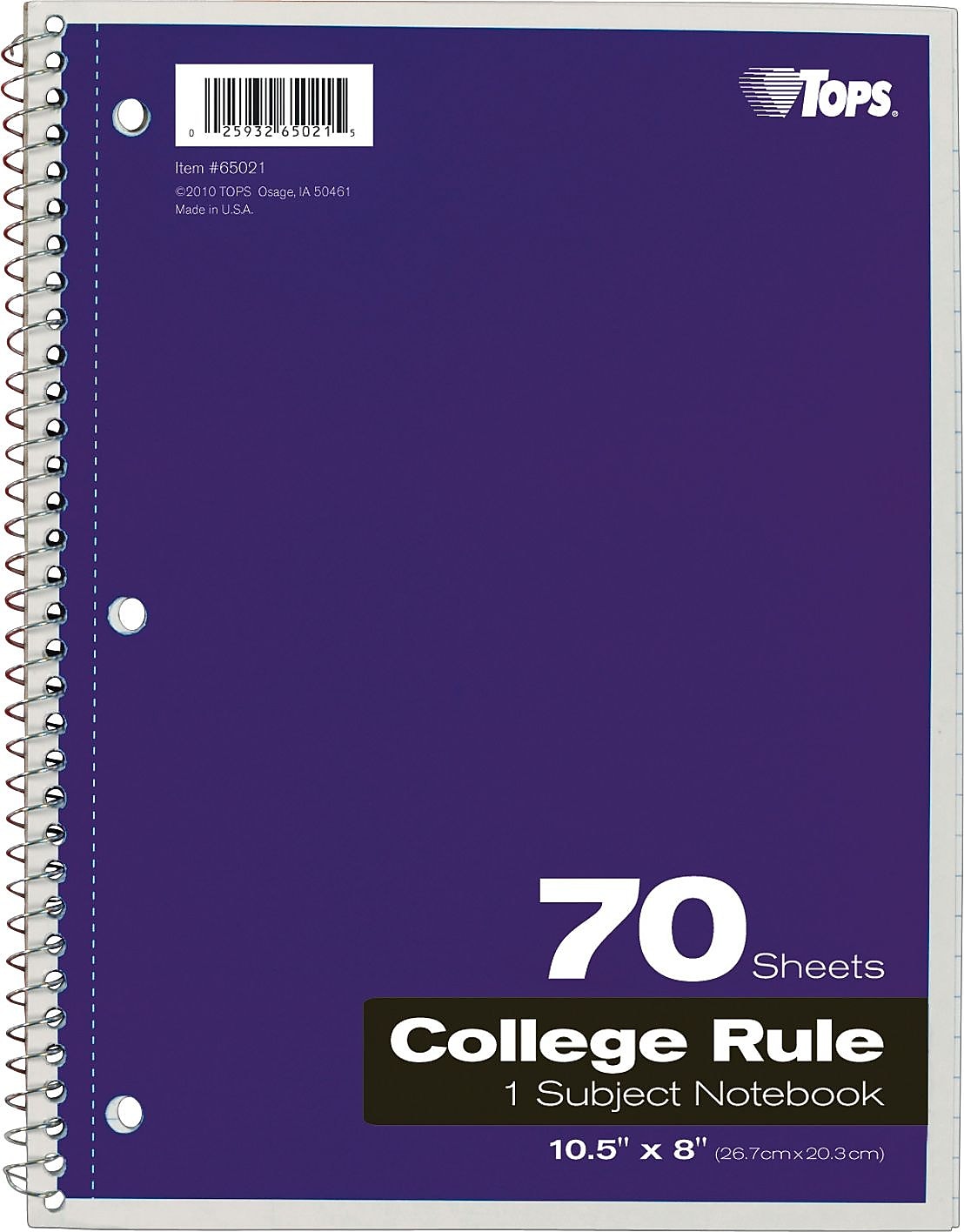 TOPS 1-Subject Notebook, 8
