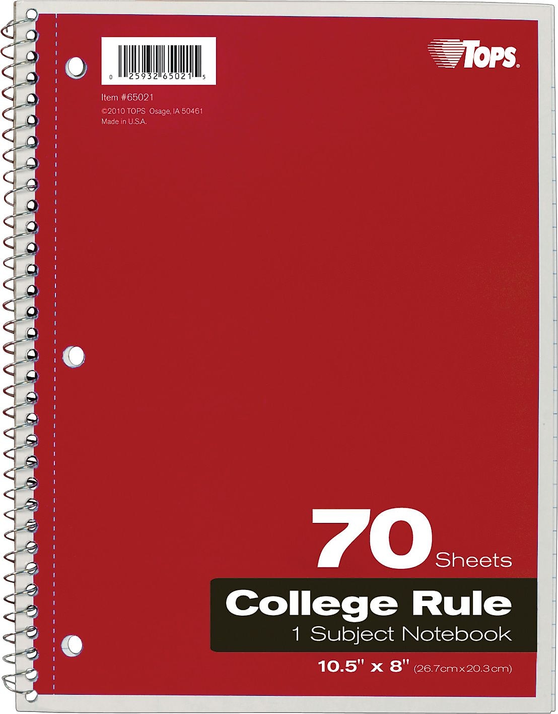 TOPS 1-Subject Notebook, 8