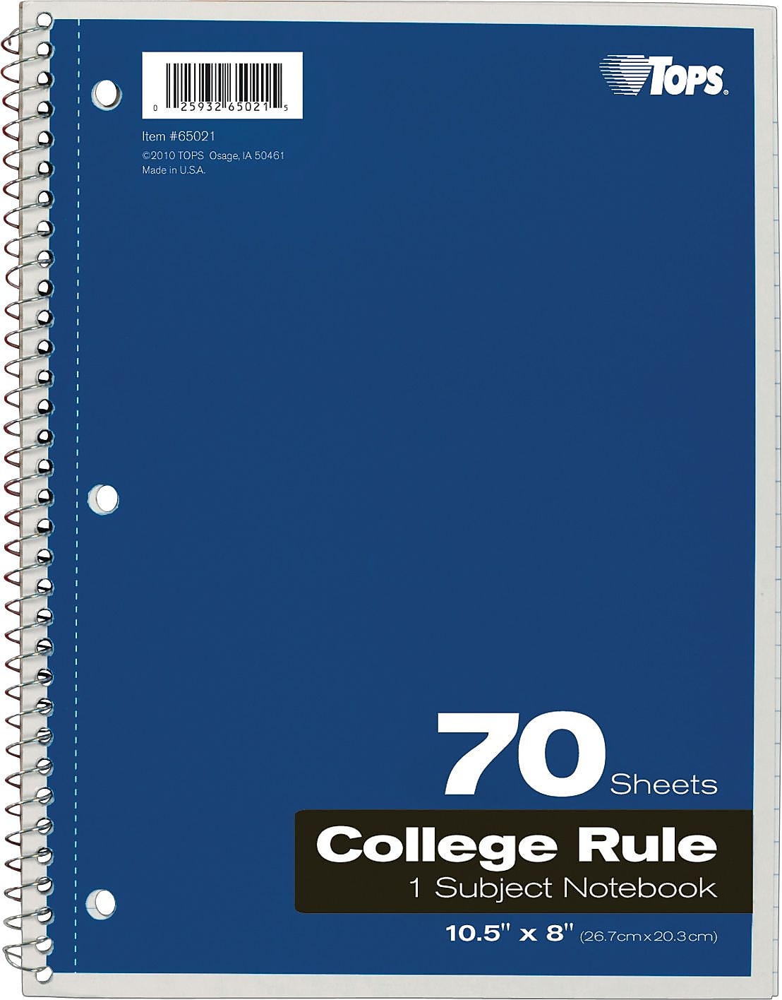 TOPS 1-Subject Notebook, 8
