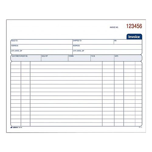 TOPS 2-Part Carbonless Invoices, 50 Sets/Book