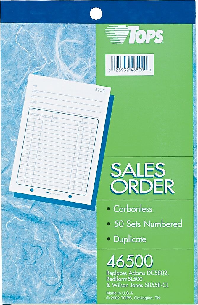 TOPS 2-Part Carbonless Purchase Order, 8 7/16