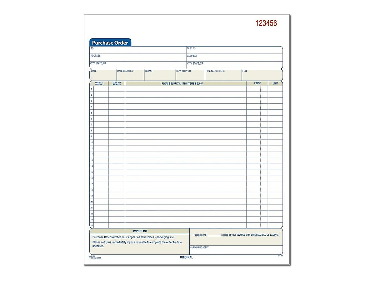 TOPS 2-Part Carbonless Purchase Requisitions, 10.69