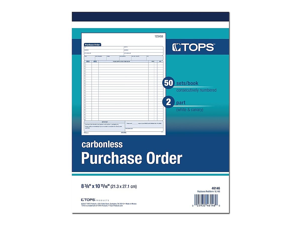 TOPS 2-Part Carbonless Purchase Requisitions, 10.69
