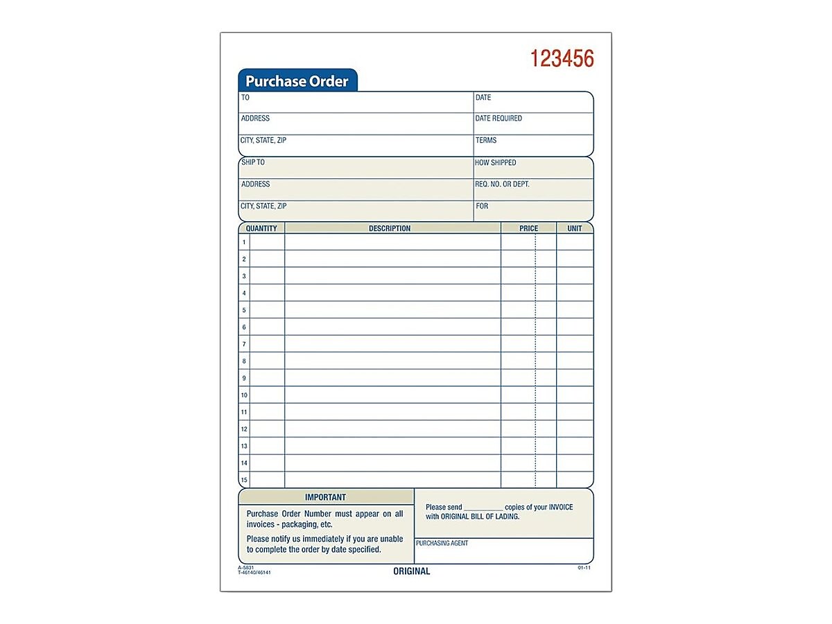 TOPS 2-Part Carbonless Purchase Requisitions, 7.94