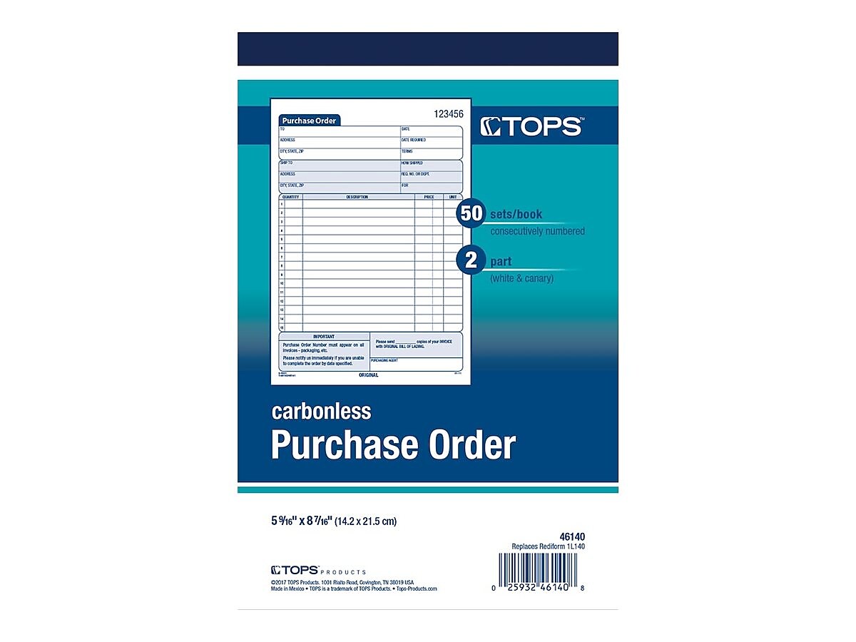 TOPS 2-Part Carbonless Purchase Requisitions, 7.94