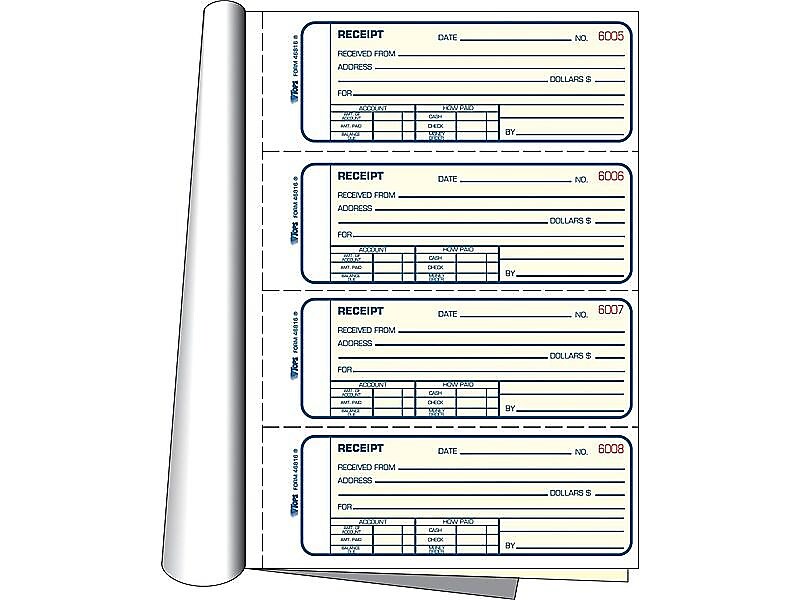 TOPS 2-Part Carbonless Receipts Book, 2.75