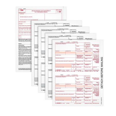 TOPS 2023 1099-MISC Tax Form with 3 1096 Forms, 4-Part, 50/Pack