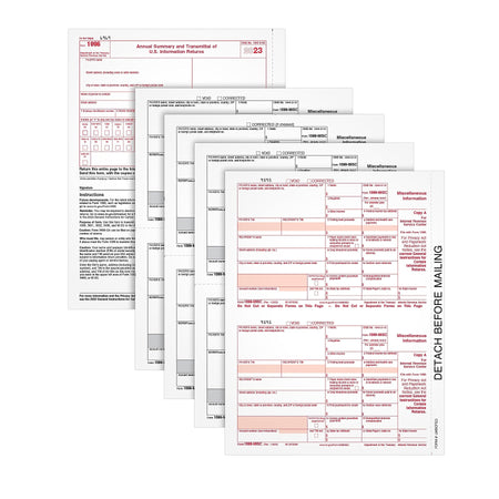 TOPS 2023 1099-MISC Tax Form with 3 1096 Forms, 4-Part, 50/Pack