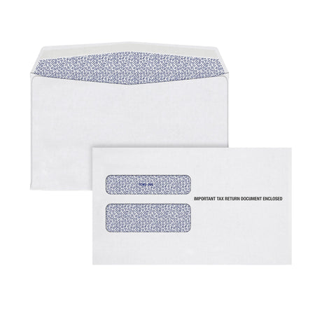 TOPS 2023 Double Window Continuous Tax Form Envelopes, White, 100/Pack