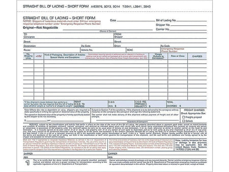 TOPS 3-Part Carbonless Bill of Lading, 8.5"L x 7"W, 50 Sets/Book