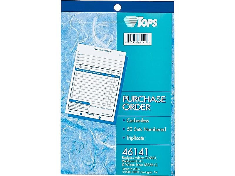 TOPS 3-Part Carbonless Purchase Requisitions, 5.56