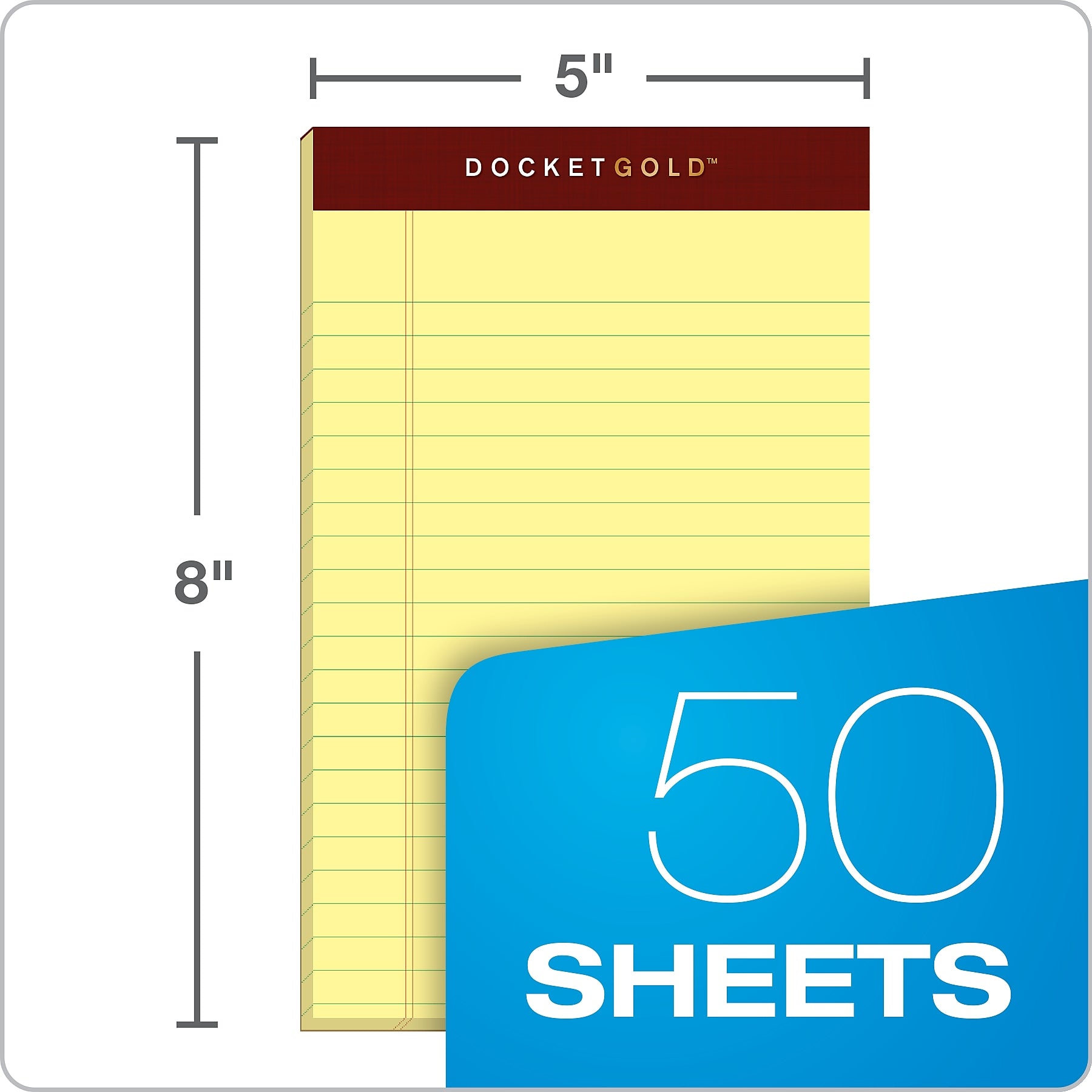 Tops Docket Gold Notepads, 5