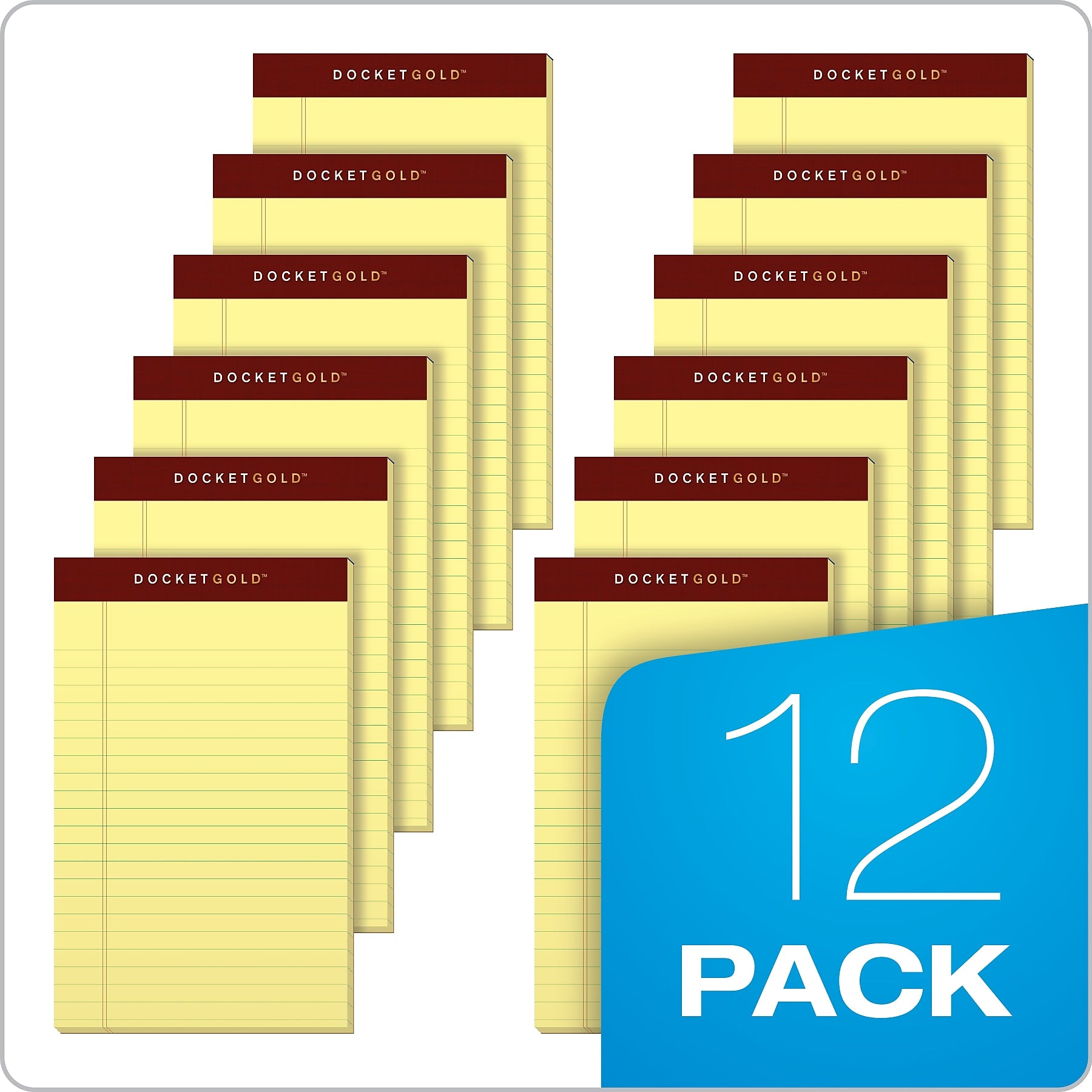 Tops Docket Gold Notepads, 5