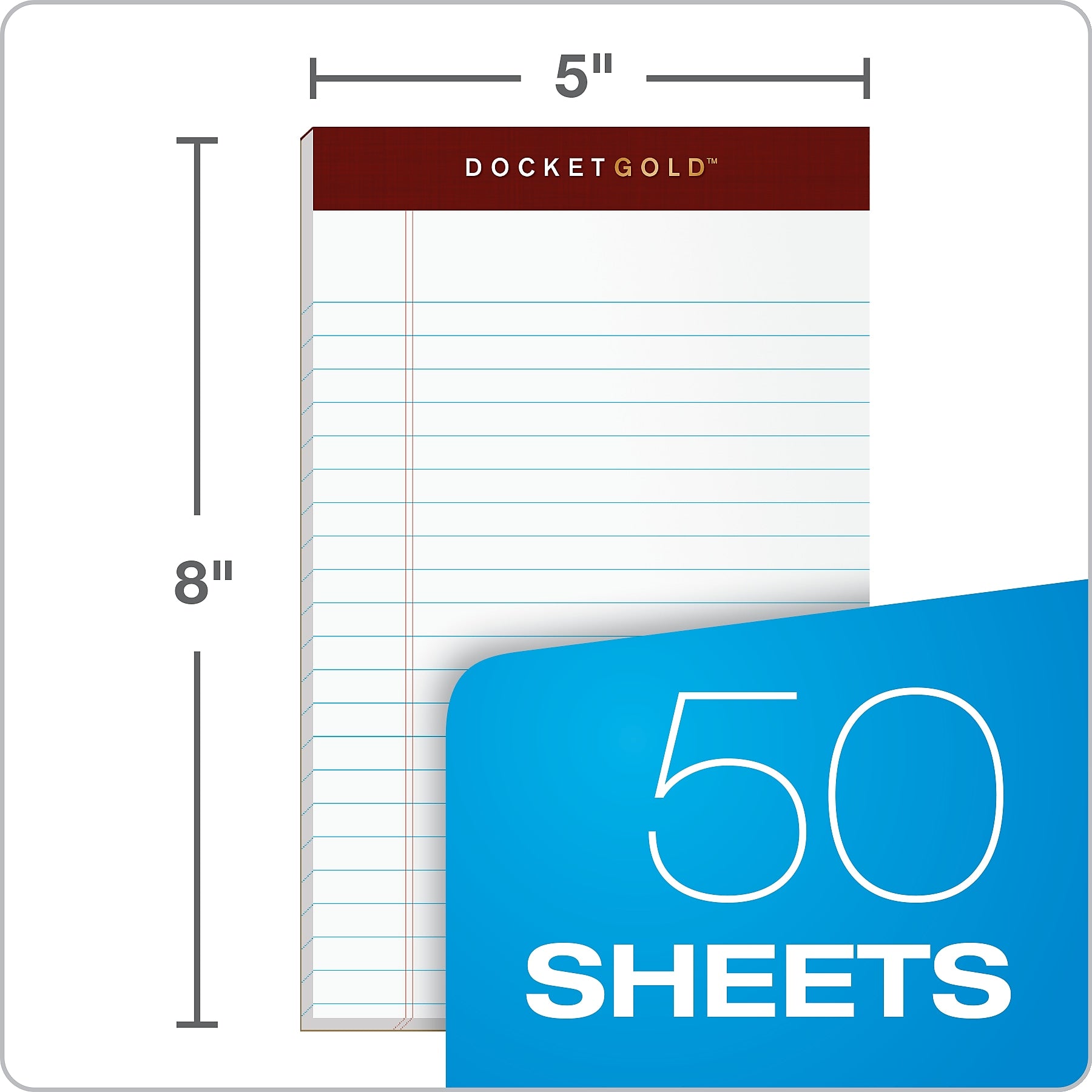 Tops Docket Gold Notepads, 5