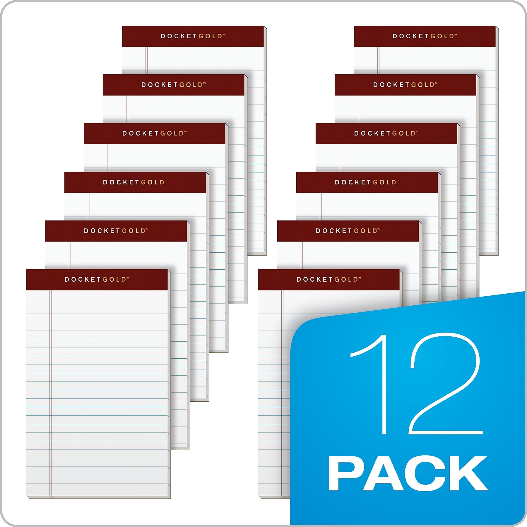 Tops Docket Gold Notepads, 5