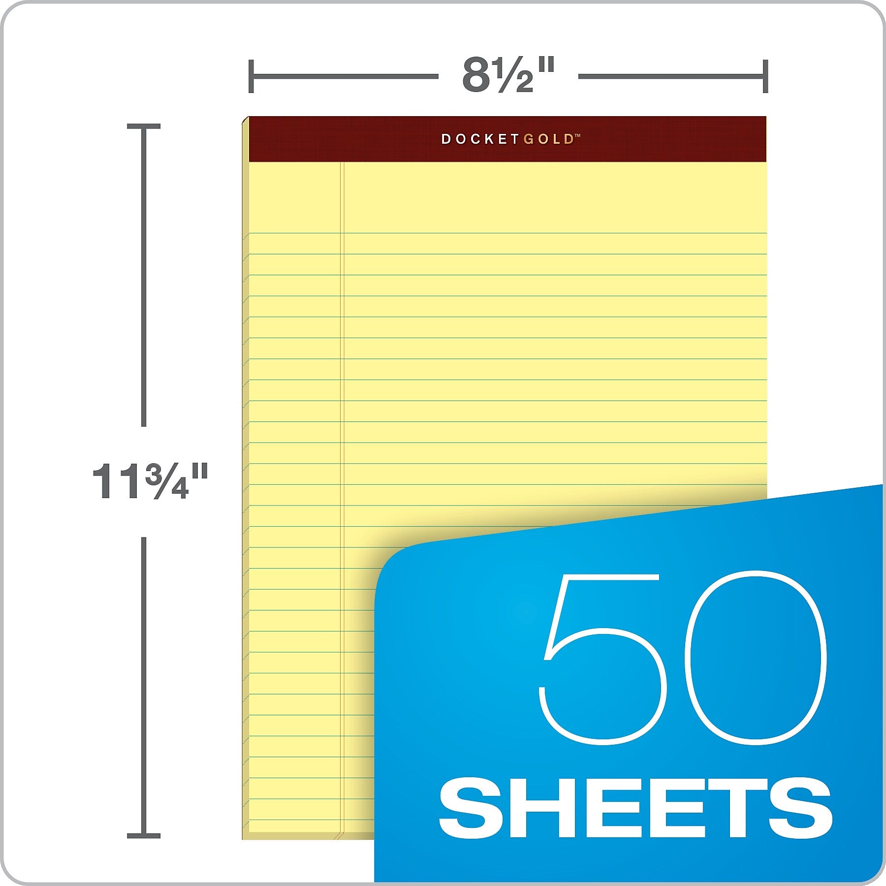 Tops Docket Gold Notepads, 8.5