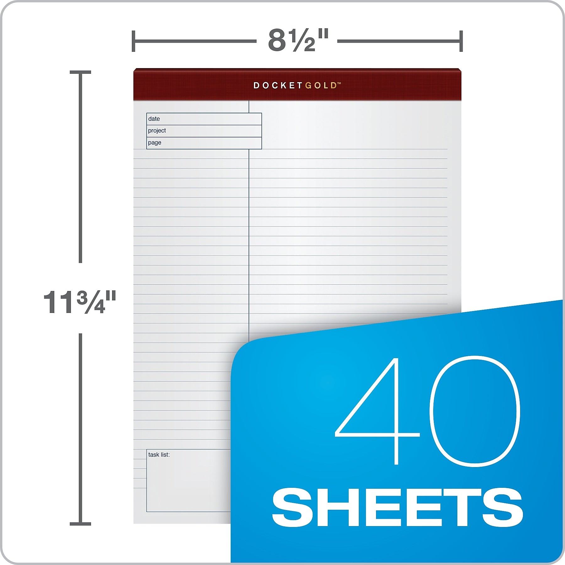 TOPS Docket Gold Notepads, 8.5