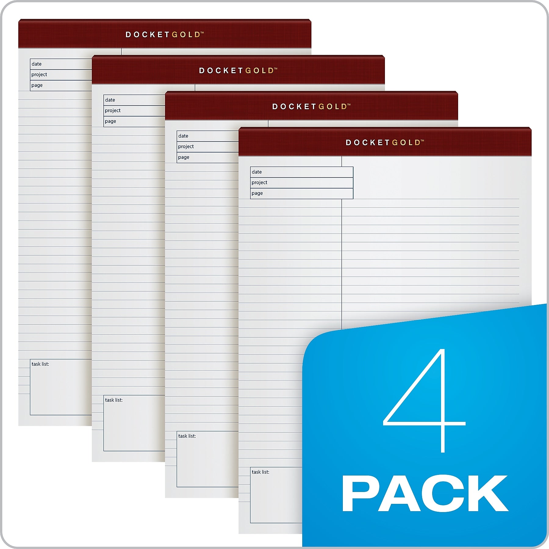 TOPS Docket Gold Notepads, 8.5
