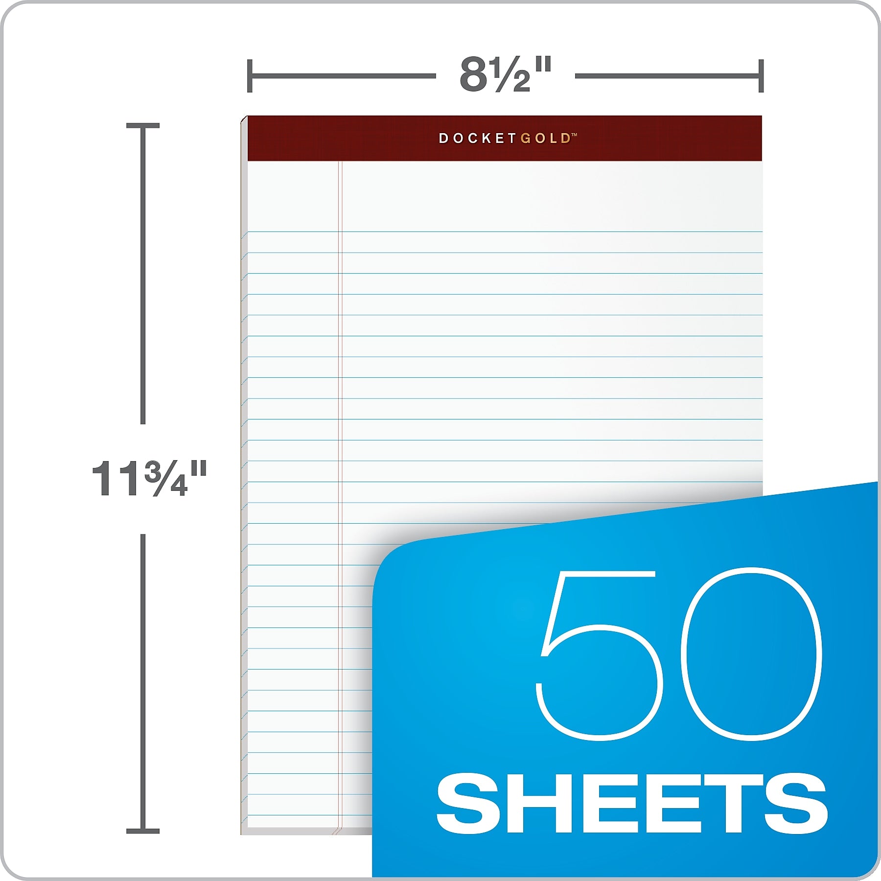 TOPS Docket Gold Notepads, 8.5