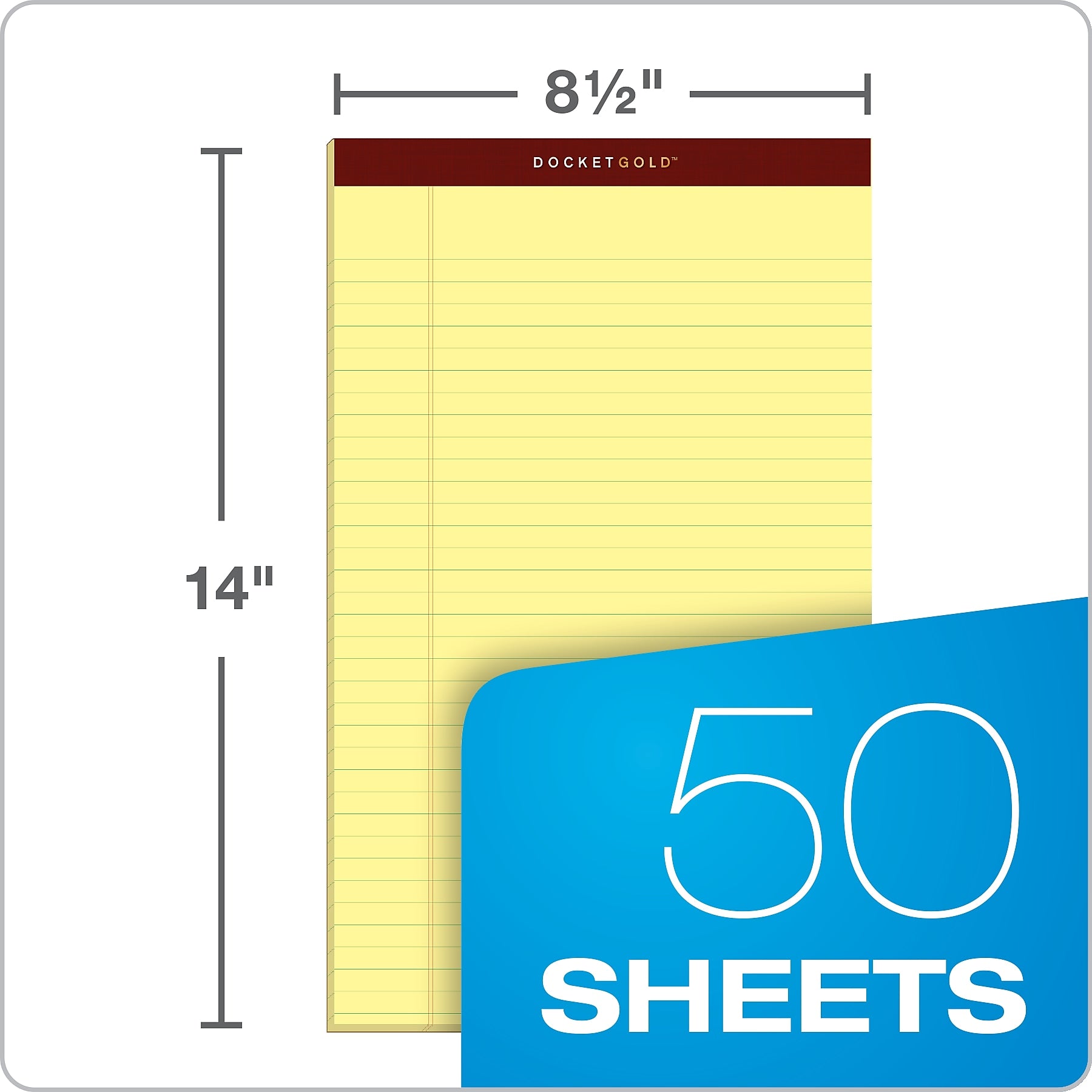 Tops Docket Gold Notepads, 8.5