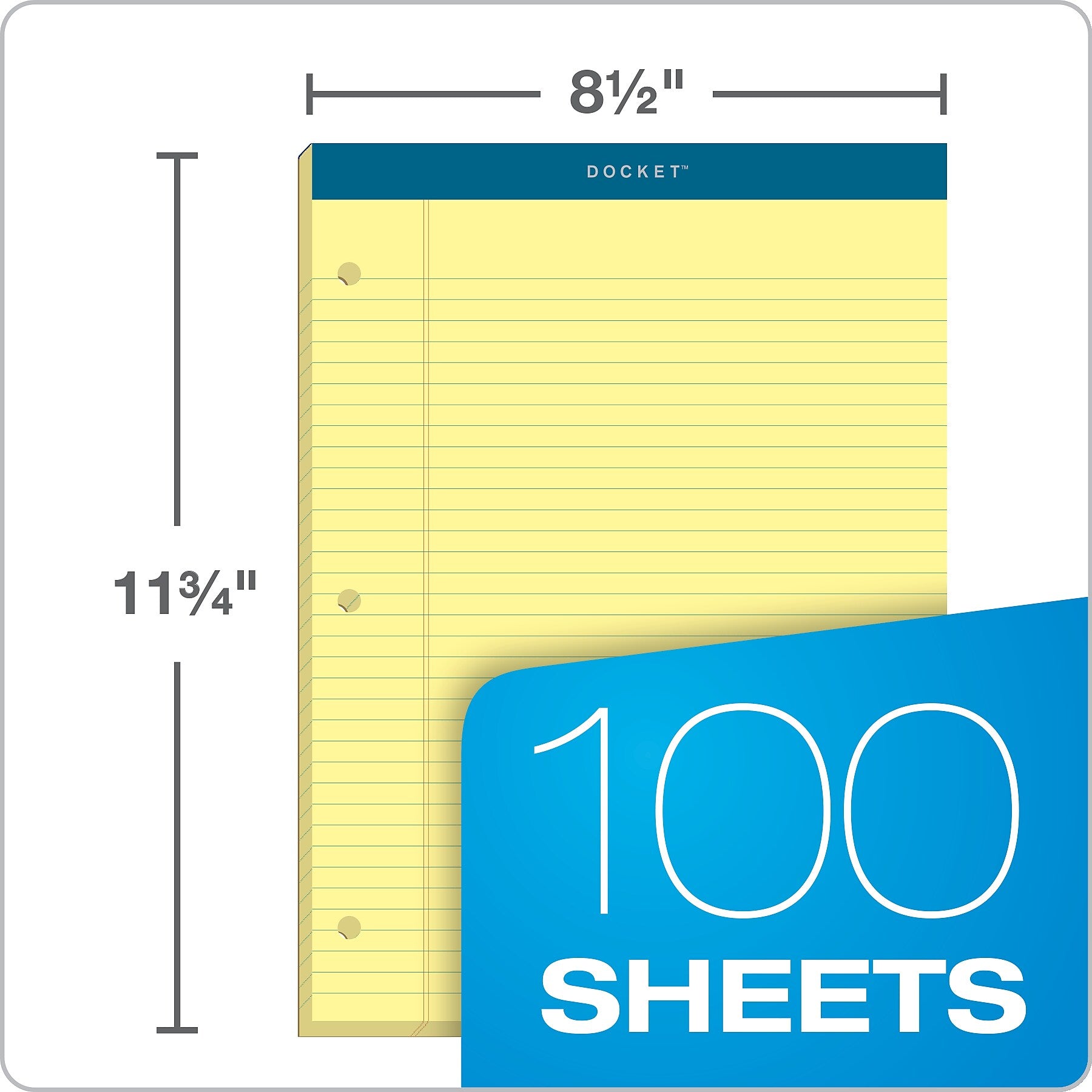 TOPS Double Docket Writing Tablet, 8-1/2