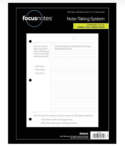 TOPS FocusNotes College Ruled Filler Paper, 8.5