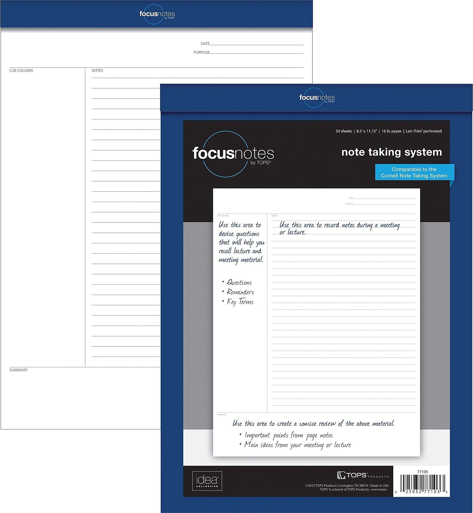 TOPS FocusNotes Notepad, 8.5