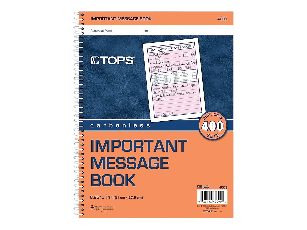 TOPS Message Pad, 8.25