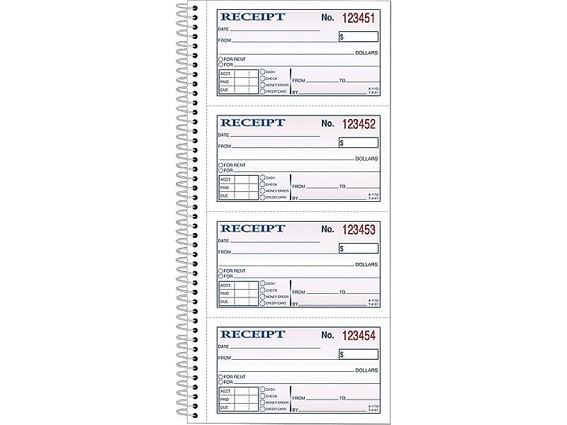 TOPS Money/Rent Receipt Book, 200 Sets/Book, White/Canary