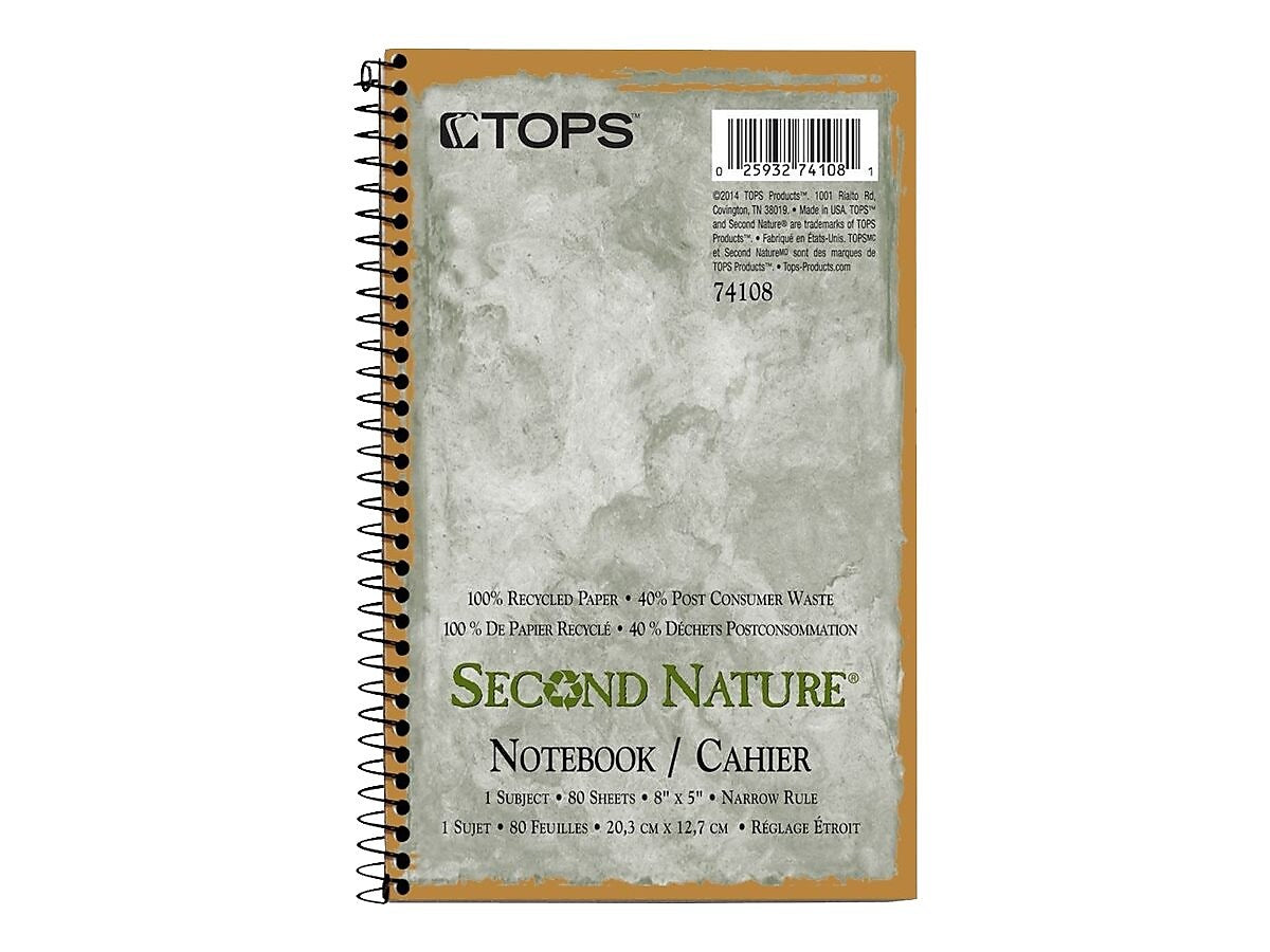 TOPS Second Nature 1-Subject Notebooks, 5