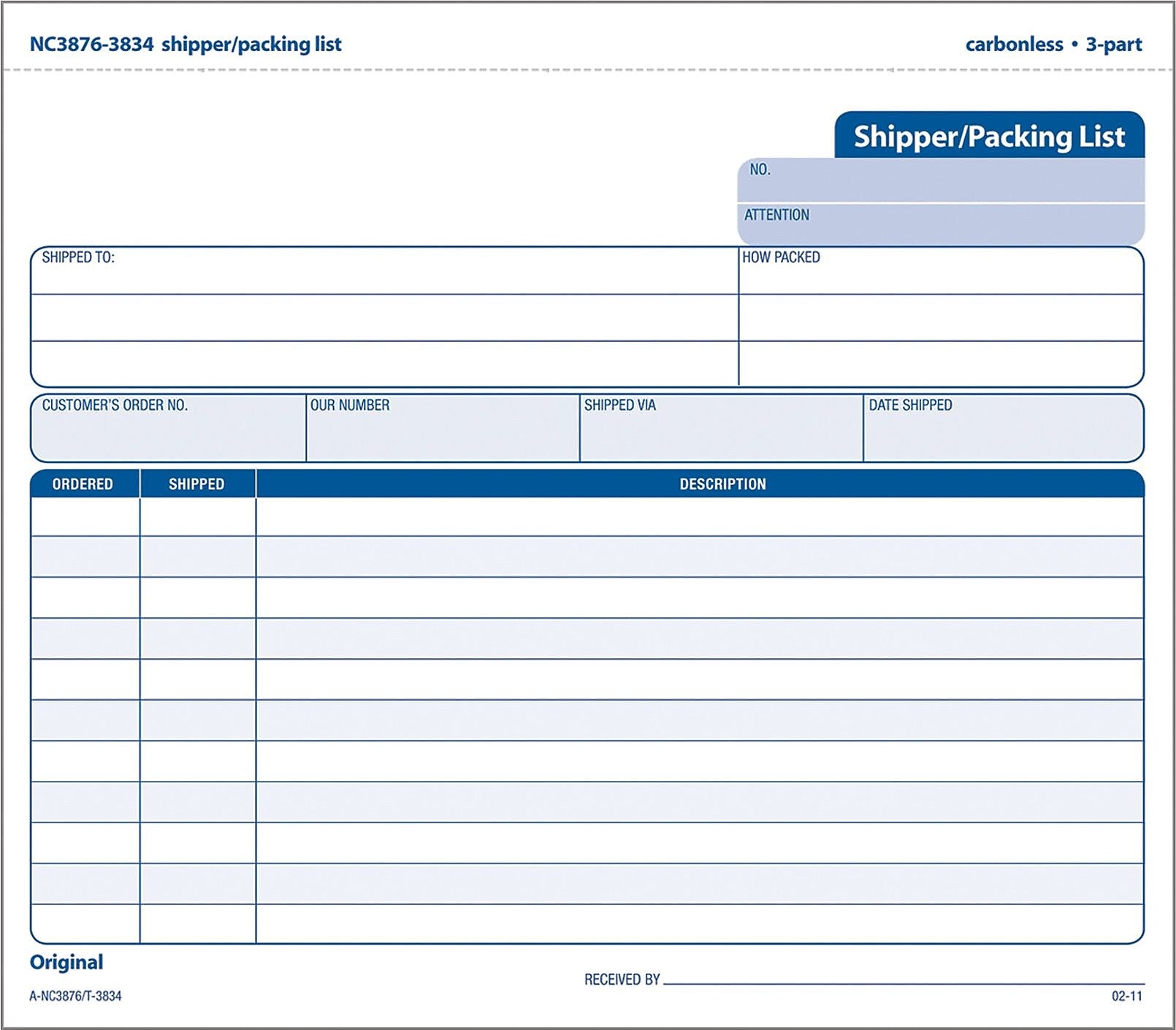 TOPS Snap-Off 3-Part Carbonless Packing Slips, 8-1/2