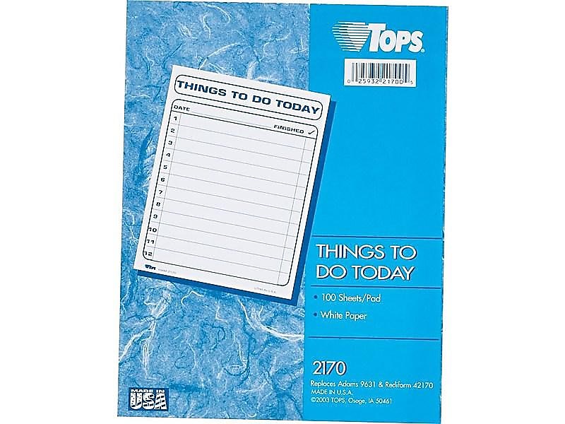 TOPS Things To Do Today Memo Pad, 8.5