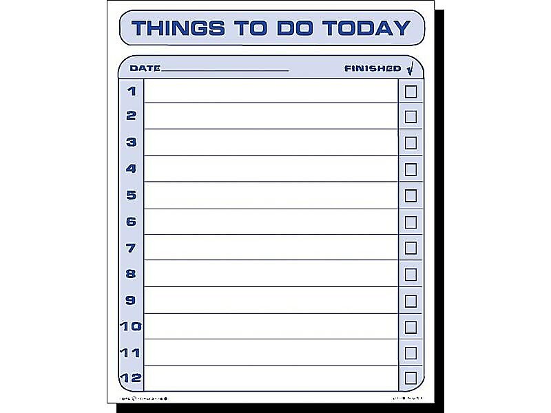 TOPS Things To Do Today Memo Pad, 8.5