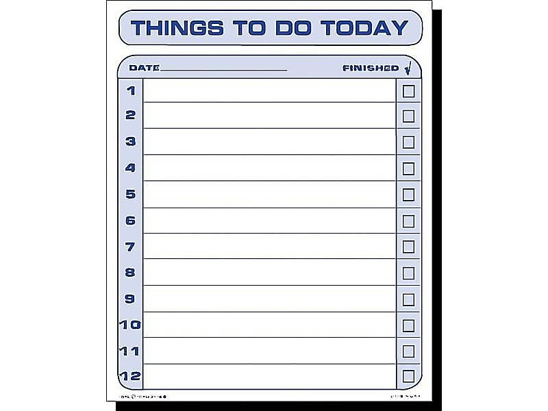 TOPS Things To Do Today Memo Pad, 8.5
