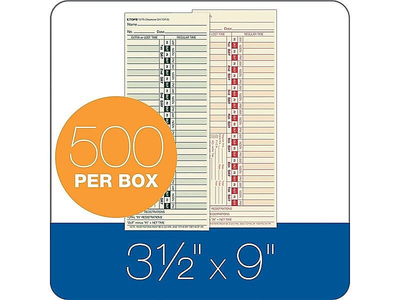 TOPS Time Cards, 500/Box