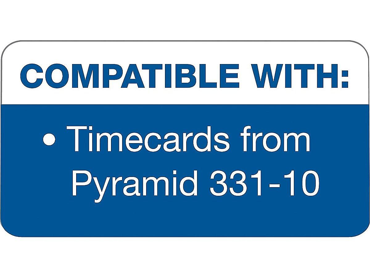 TOPS Time Cards for Pyramid 1000 Time Clock, 500/Box