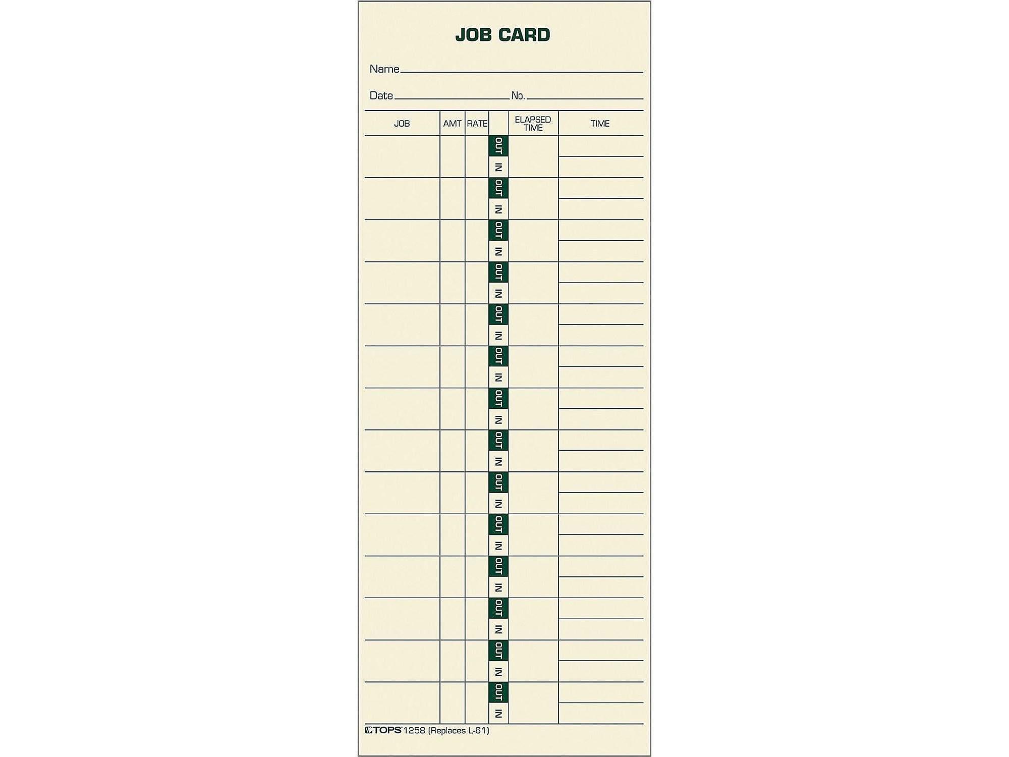 TOPS Time Cards for Time Clocks, 500/Box